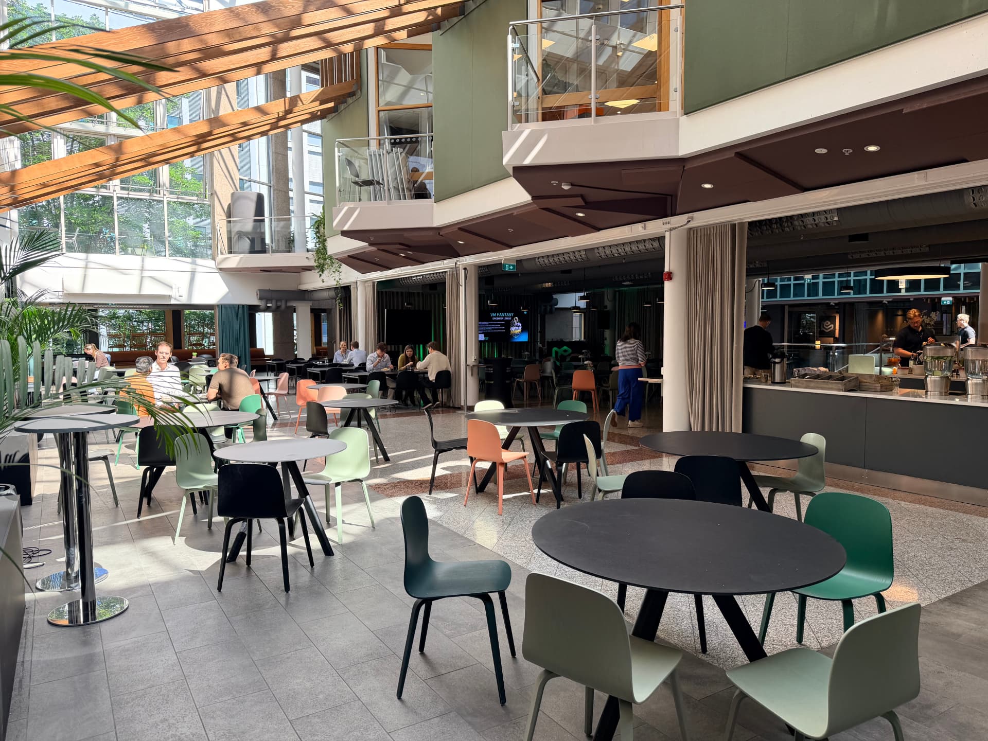 The Atrium lounge and restaurant area in daylight